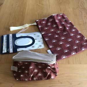 Itzy Ritzy packing cubes, wet bag, wipes case